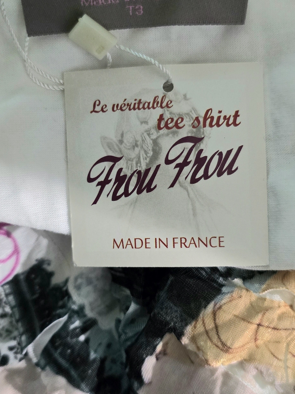 White Paris Graphic Ruffle-Texture Tee - Picture 8 of 8